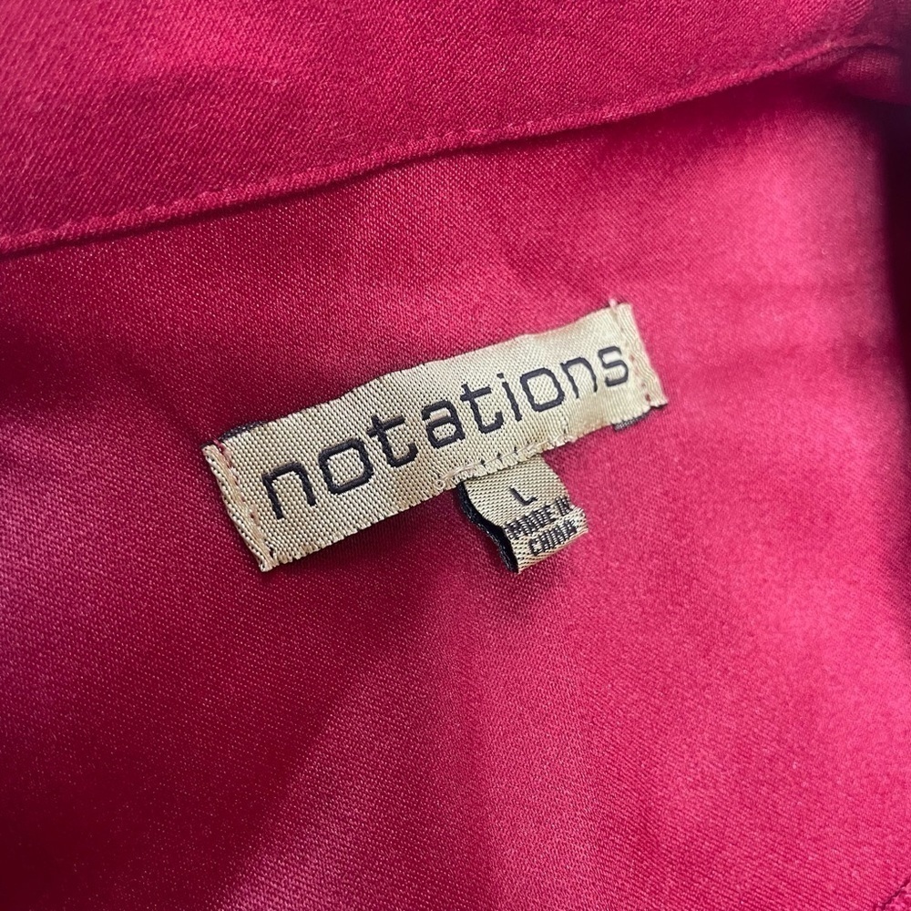 Notations Solid Red Single Breasted Button Front … - image 7